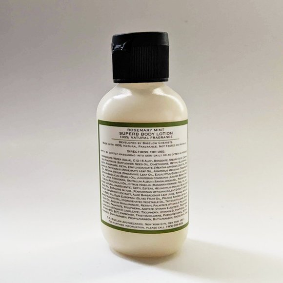 Bath & Body Works CO Bigelow Rosemary Mint Superb Body Lotion 2oz Rare - Picture 2 of 2